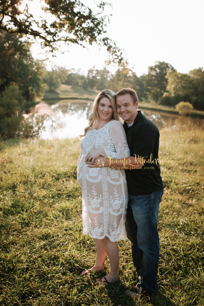 outdoor maternity session, sunset maternity, outdoor maternity, summer maternity session, couples maternity session, lace dress, vintage maternity dress, lace maternity dress, photo ideas, maternity posing ideas, sunset, kentucky, farm, pond, pregnancy photos, pregnant, maternity