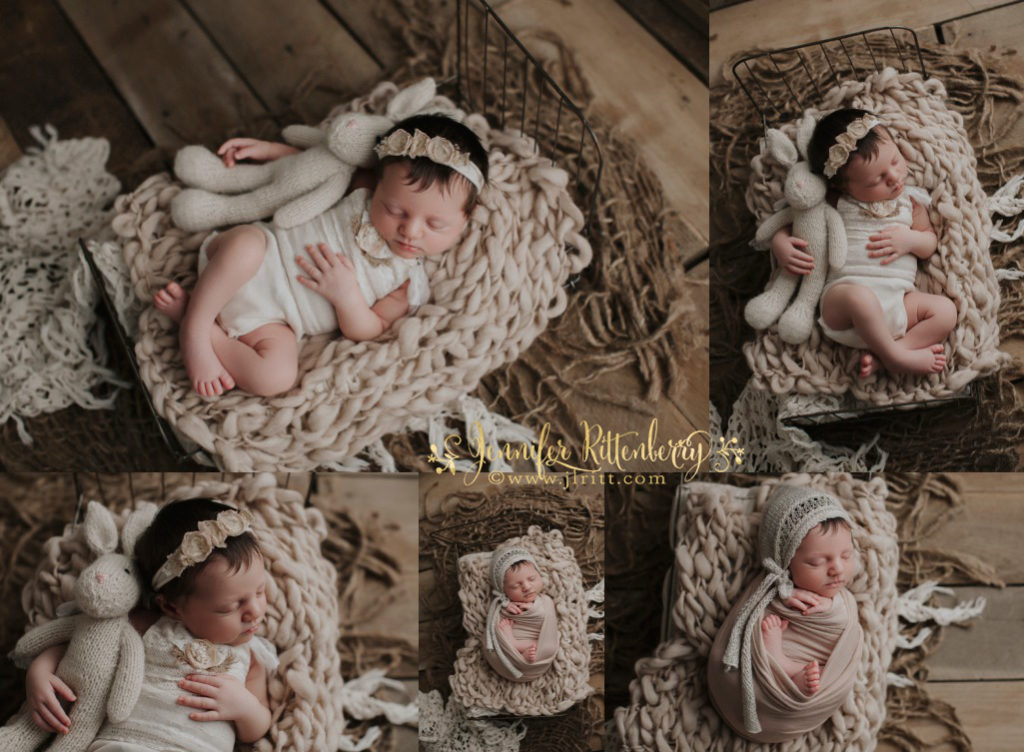 newborn photography, bed prop, relaxed newborn posing, wrapped pose