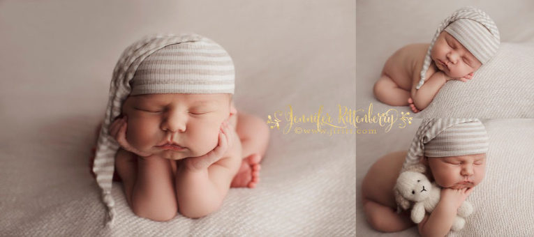 newborn photography, baby boy, neutrals, froggy pose, modified womb pose