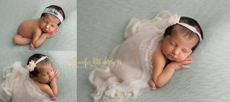 girls in blue, baby girl, newborn girl photography, beanbag pose, modified taco pose